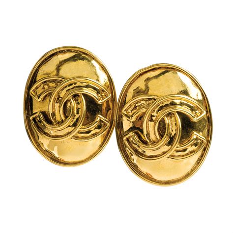 chanel link logo earring|vintage chanel logo earrings.